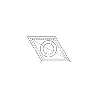 14 x 28 x 2 mm two cut Rhombus spur